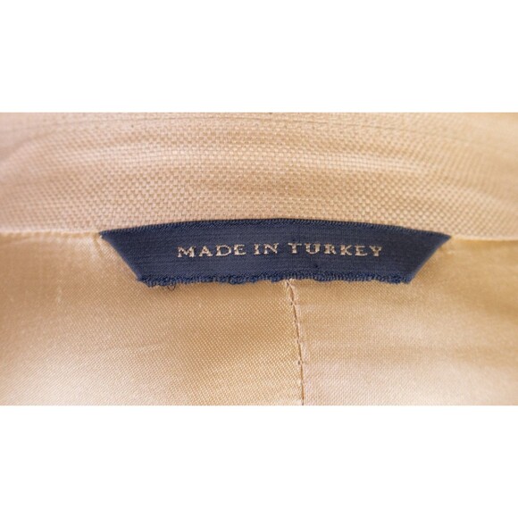 Banana Republic Sport Coat Patch Pockets Solid Beige Sz 42S 100% LINEN 2-Button - Picture 13 of 14